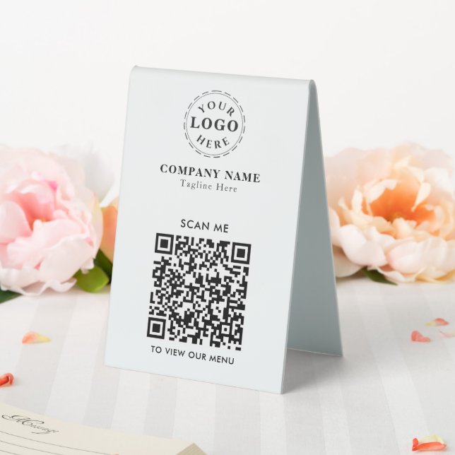 QR Code Table Zent Sign - Modern Checkout Menu Tischaufsteller (In Situ (Hochzeit))