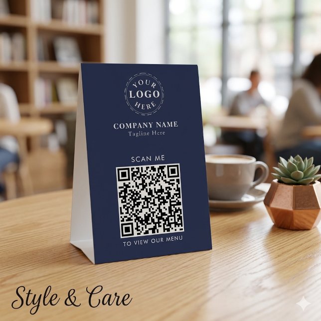 QR Code Table Zent Sign - Modern Checkout Menu Tischaufsteller (QR Code Table Tent Sign – Modern Checkout Menu)