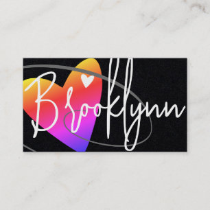 QR-Code Template Rainbow Made Liebe Heart Crafters Visitenkarte