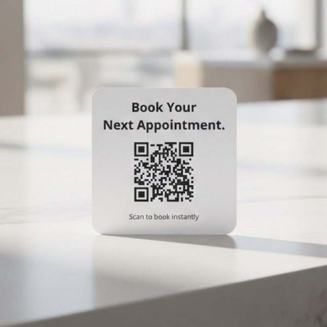 QR-Code „Termin buchen“  Quadratischer Aufkleber (Von Creator hochgeladen)