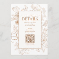 QR Code Terracotta Floral Wedding Details