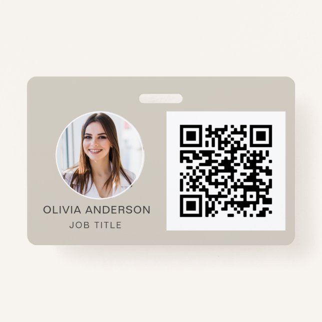 QR Code Terracotta Foto Business Card Ausweis (Vorderseite)