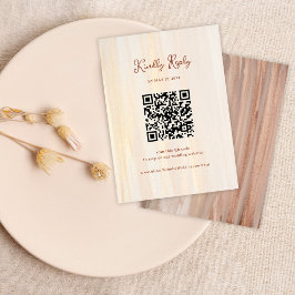 QR Code Terracotta Gold Watercolor Wedding RSVP Begleitkarte