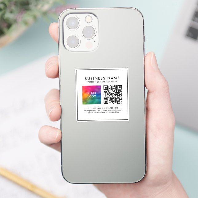 QR-Code-Text für kundenspezifische Template-Firmen Aufkleber (Telefon)