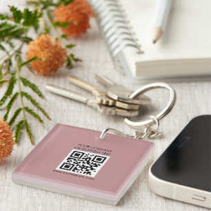 QR-Code-Text Modern Minimalistisch Schlüsselanhänger