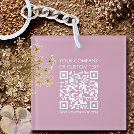 QR-Code Text Modernes Minimalistisches Acryl Schlüsselanhänger