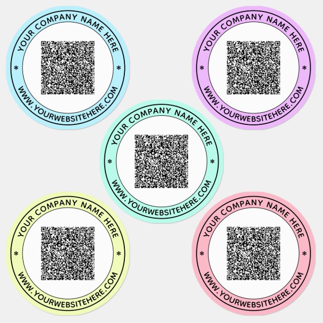 QR Code Texte et Couleurs Étiquettes Société promo (Groupe)