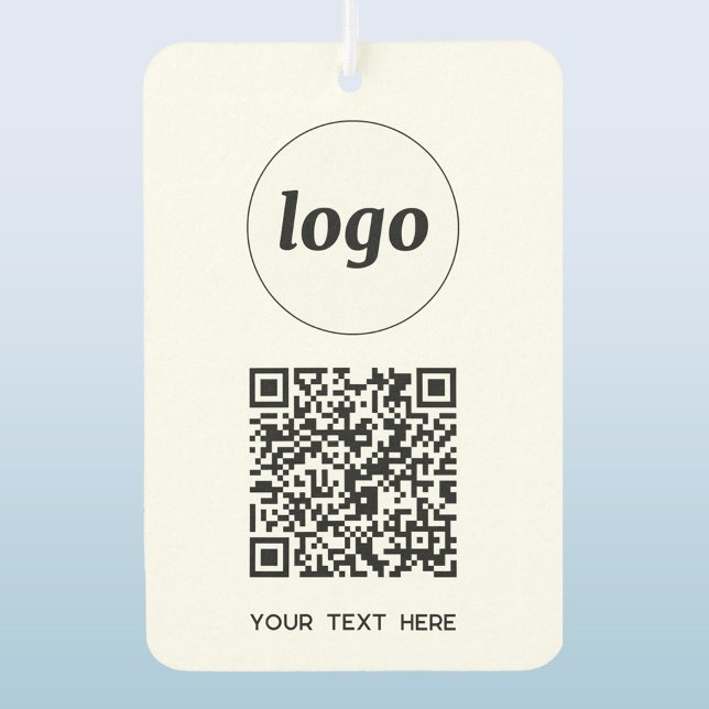 QR-Code-Textwerbung Autolufterfrischer (Simple logo QR code custom text business branding promotional car motor vehicle air freshener)