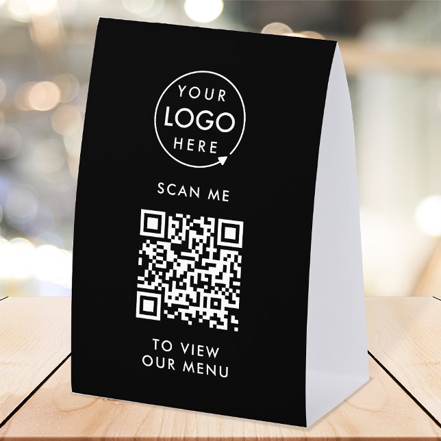 QR-Code-Tischständer | Digitales Menü-Tischzelt Tischaufsteller (Branded interactive QR code menu table signs for restaurants, bars, cafes & hospitality events!)