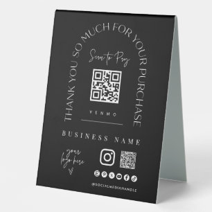 QR-Code-Tischständer Mobile Zahlungsschild Tischaufsteller