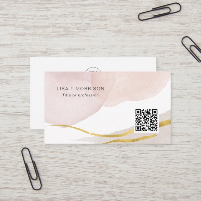 QR-Code Trendfarbiges abstraktes Logo Visitenkarte (Vorderseite/Rückseite Beispiel)