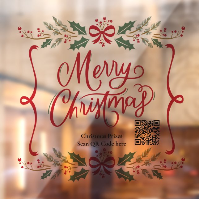 Qr-Code Trendy Holiday Frohe Weihnachtsfeier Fensteraufkleber (Blatt 2)