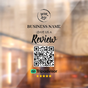 Qr Code TripAdvisor überprüft Geschäftsbericht Fensteraufkleber