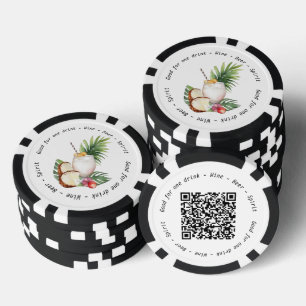 QR Code Tropical Drink Voucher für Geschäftsverans Pokerchips