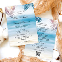 QR Code Tropischer Palm Beach All-inclusive-Hochze