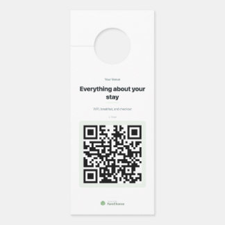 QR-Code-Türhänger für Hotels und Gästezimmer Türanhänger