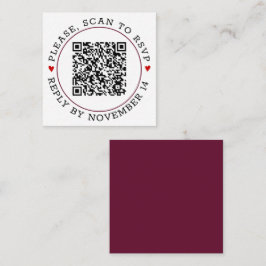 QR-Code UAWG burgundy Grenze mit Herz Hochzeit Begleitkarte
