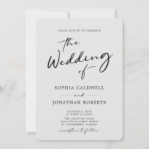QR Code UAWG Chic Calligraphy Gray Wedding Einladung