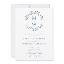 QR Code UAWG Dusty Blue Monogram Wreath Wedding