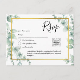 QR CODE UAWG Eucalyptus Verlasse Greenery Wedding Postkarte