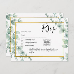 QR CODE UAWG Eucalyptus Verlasse Greenery Wedding  Postkarte