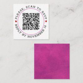 QR-Code UAWG fuchsia rosa Grenze, Herz Hochzeit Begleitkarte