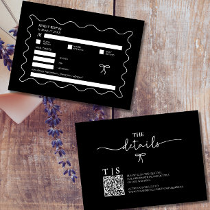 QR-Code-UAWG für die schwarz-weiß-einfarbige Wavy  Mitteilungskarte