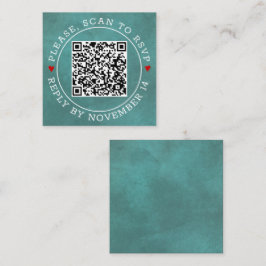 QR-Code UAWG gefärbt aquamarin-blau und Herz Hochz Begleitkarte