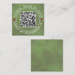 QR-Code UAWG grün gefärbt, Herzen Hochzeit Enclosu Begleitkarte