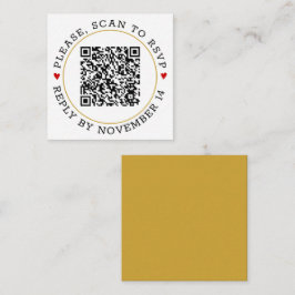 QR-Code UAWG Moderne Goldgrenzenherzen Hochzeit En Begleitkarte