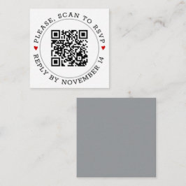 QR-Code UAWG Moderne graue Grenzherzen Hochzeit Begleitkarte