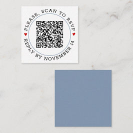 QR-Code UAWG staubige blaue Grenze und Herz Hochze Begleitkarte