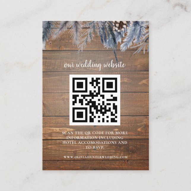 QR Code UAWG Wedding Website Enclosure Card Visitenkarte (Vorderseite)