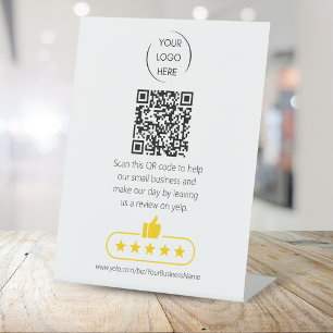 QR-Code Überprüfung für kleine Unternehmen YELP Sockelschild