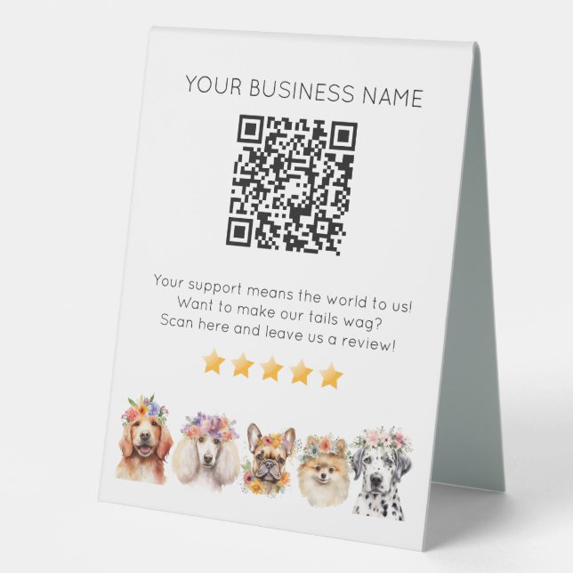QR-Code Überprüfung für kleine Unternehmen YELP Tischaufsteller (Vorderseite)