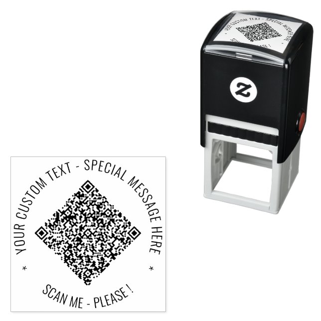 QR-Code und Beispiel für die benutzerdefinierte Br Permastempel (Beispiel)