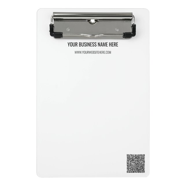 QR-Code und Beispiel für eine benutzerdefinierte T Mini Klemmbrett (Vorderseite)