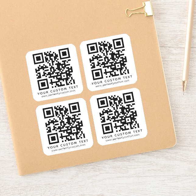 QR-Code und benutzerdefinierte rechteckige Aufkleb Aufkleber (Notizbuch)
