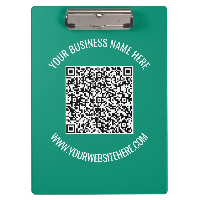QR-Code und benutzerdefinierte Textwerbung Moderne Klemmbrett (Vorderseite)