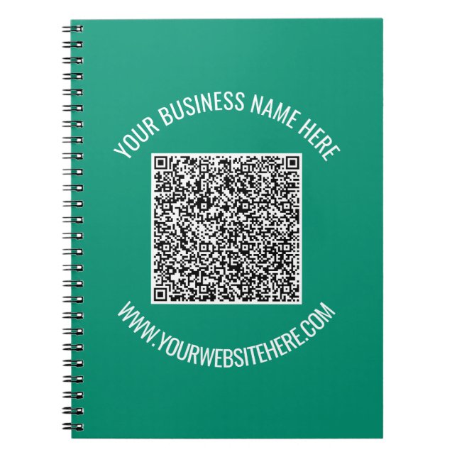 QR-Code und benutzerdefinierte Textwerbung Moderne Notizblock (Vorderseite)