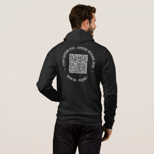 QR-Code und benutzerdefinierter Text für Ihren Wer Hoodie