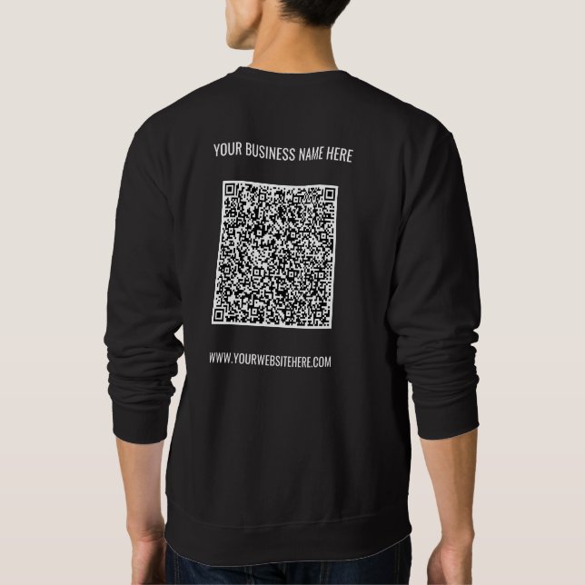 QR-Code und benutzerdefinierter Text Ihr Business  Sweatshirt (Rückseite)