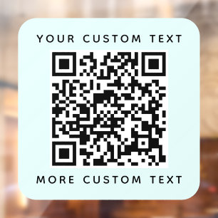 QR-Code und benutzerdefinierter Text in Aquarell a Fensteraufkleber
