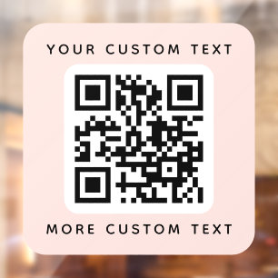 QR-Code und benutzerdefinierter Text oben und unte Fensteraufkleber