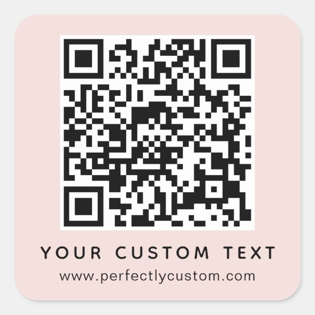 QR-Code und benutzerdefinierter Text rosa rot Quadratischer Aufkleber (Vorderseite)