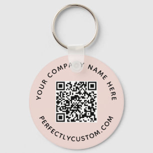 QR-Code und benutzerdefinierter Text rosa rot Schlüsselanhänger