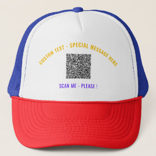 QR-Code und benutzerdefinierter Text-Trucker, der  Truckerkappe