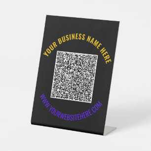 QR-Code und benutzerdefiniertes Muster für das Mus Sockelschild
