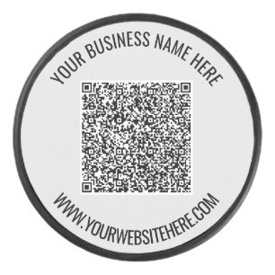 QR-Code und Beruflicher  Text Personalisiert Eishockey Puck