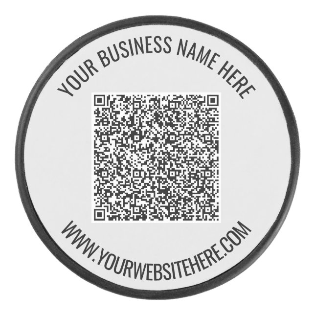 QR-Code und Beruflicher  Text Personalisiert Eishockey Puck (Vorderseite)